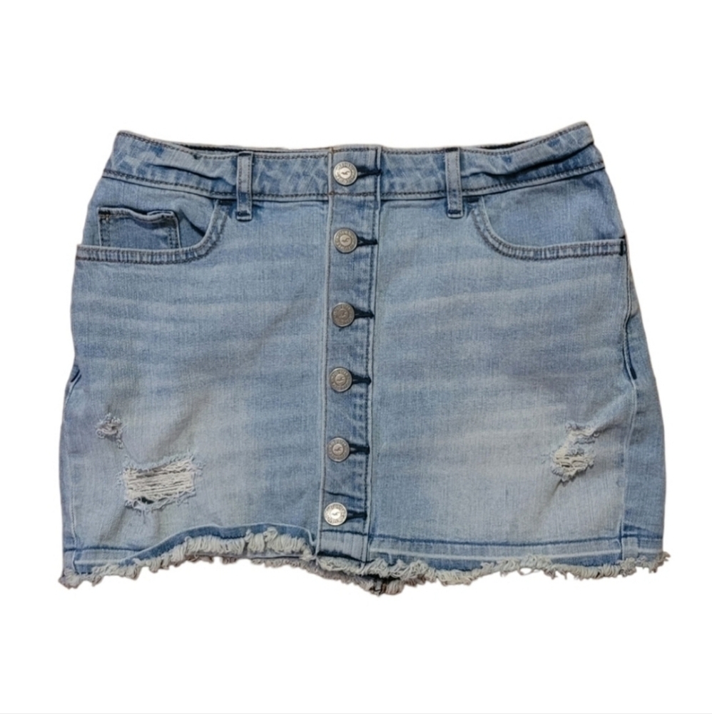 Hollister Button Front Denim Skirt Sz 1